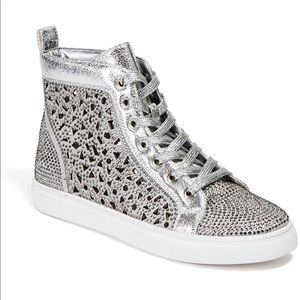 Silver rhinestone high tops NEW